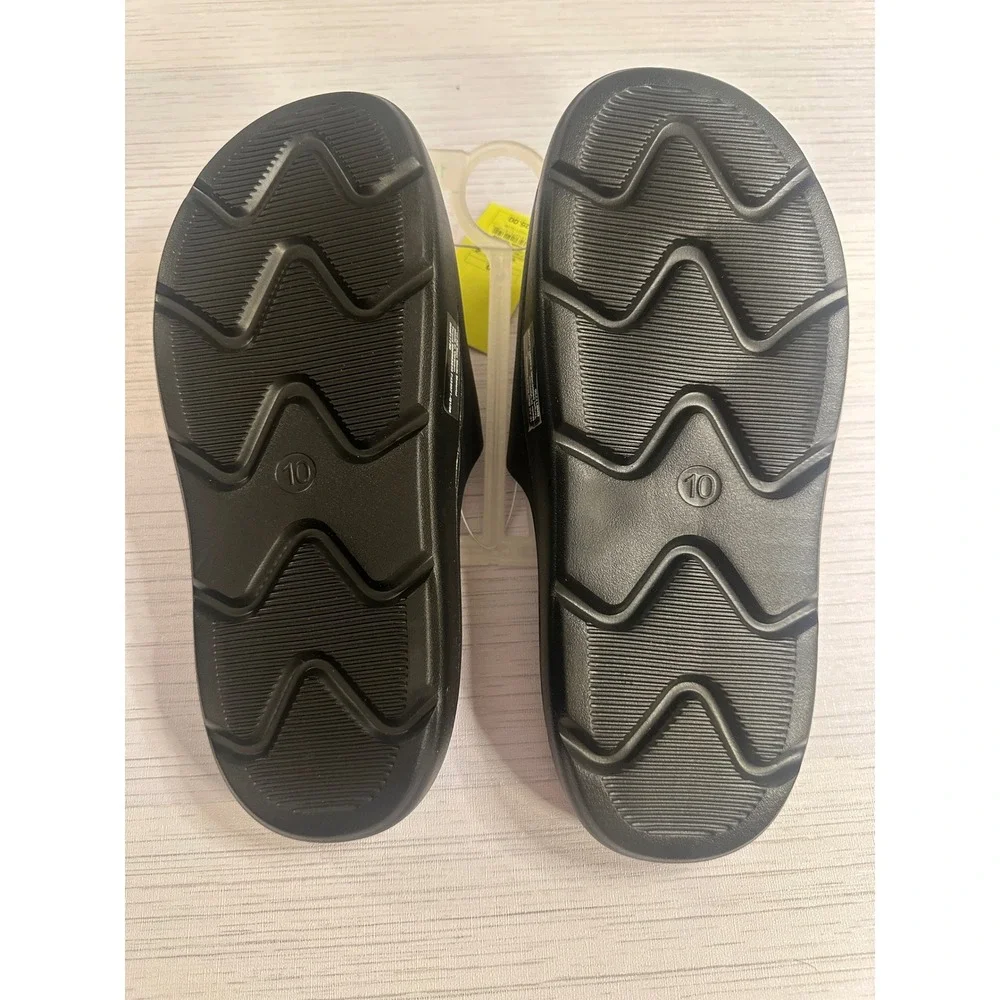 All in Motion Mens Arch Support Slide Sandals Black Size 10 AC358 Arch NEW
